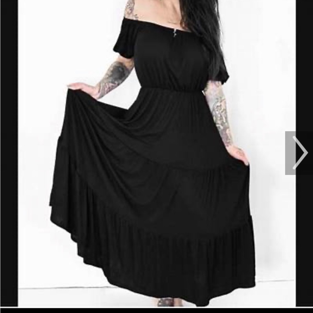 Foxblood Off-Shoulder Maxi Dress
